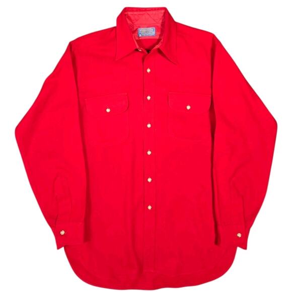 Pendleton Other - Vintage Pendleton Virgin Wool Shirt USA Button-Up Casual Red Mens Medium *READ*
